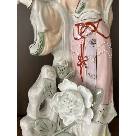 Vintage Porcelain Chinese Geisha Statue 13” - Picture 4 of 15